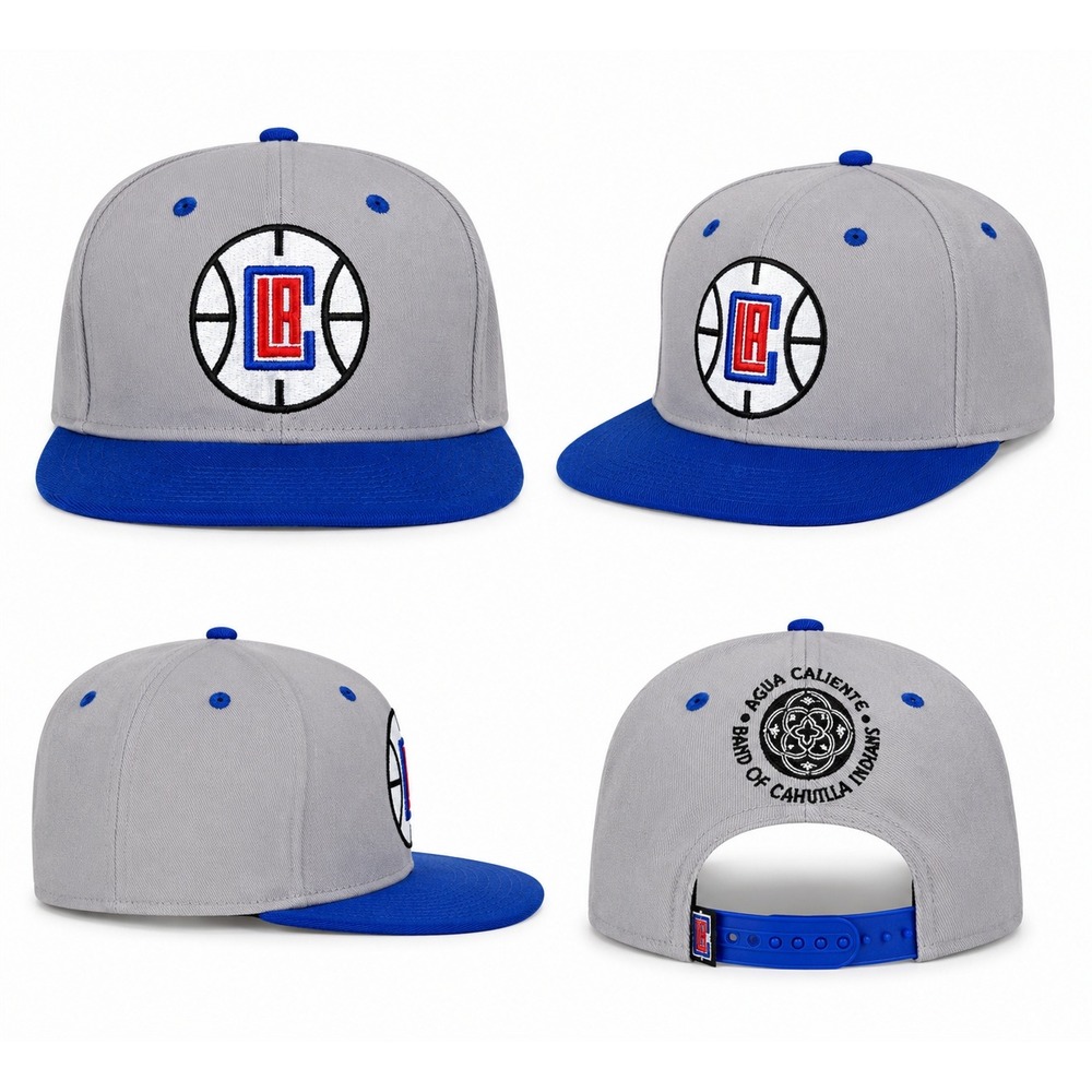 LA Clippers Snapback Hat Grey Blue NBA Agua Caliente Band of Cahuilla Indians